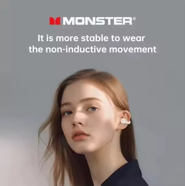 TWS MONSTER EarClip AIRMARS 22Hrs Play, Wireless BT 5.3 Earbuds Stereo, HD Call
