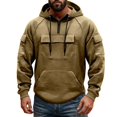 thumbnail image 2 of DDAPJ pyju Oversized Cargo Hoodies for Men Quarter Zip Pullover Raglan Long Sleeve Drawstring Athletic Hiking Work Sweatshirts with Multi Pockets M, 2 of 7
