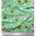 thumbnail image 1 of Soimoi Green polyester Crepe Fabric Coffee Cup,Gift Box & Tree Christmas Fabric Prints By Yard 42 Inch Wide, 1 of 1