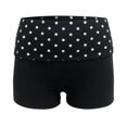thumbnail image 4 of SONXAHE Womens Polka Dot Fold Over Waist Shorts Stretch Fitted Bottoms, 4 of 5