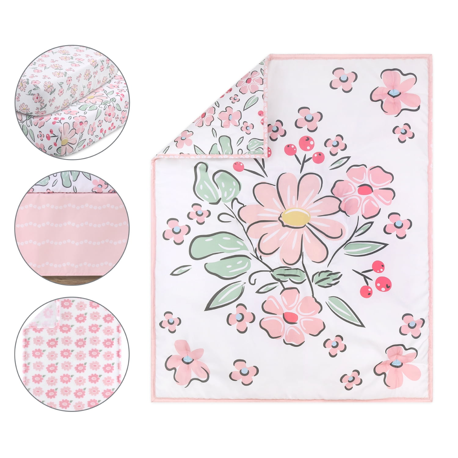 Sweet jojo watercolor floral crib bedding hotsell