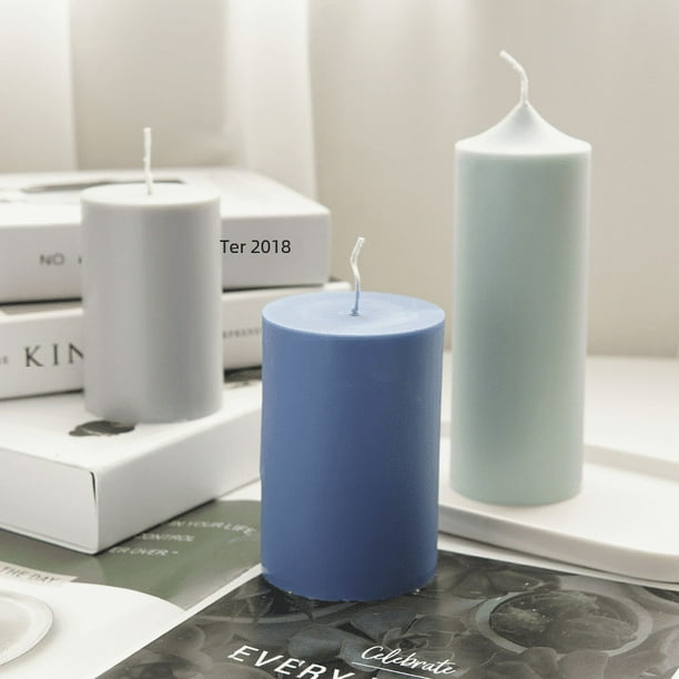 Molde para velas hecho a mano DIY, molde para velas con cabeza de iglesia unida, molde para velas cilíndricas de cabeza plana unida de plástico