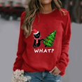 thumbnail image 2 of Sudadera Gibobby Divertidas con Cuello en O estampado navideño para mujer rojo XL, 2 of 4