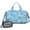 Blue Dog Paw-1, variant on Women Men Gym Bag,Boston Terrier Dog and Flower Florals Small Duffle Bag Spend the Night Bags for Women with Shoes Compartment Washbag,Detachable Shoulder Strap,19.7x8.3x11 Inches