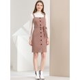 thumbnail image 3 of INSPIRE CHIC Robe Chasuble pour Femme à Boutons devant, Taille à Nouer, Bretelles Extensibles, Tablier Salopette Rose m, 3 of 6