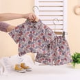 thumbnail image 2 of newwalpole Toddler Baby Boy Easter Outfit Bunny Carrot Print Button Down Short Sleeve Shirt and Shorts Set Gentleman Outfit Purple for Size 18-24 Months, 2 of 5