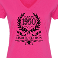 thumbnail image 4 of Inktastic Born in 1950 Limited Edition Women's V-Neck T-Shirt, 4 of 5