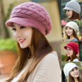 thumbnail image 2 of Women Hat Solid Color Arrow Pattern Autumn Winter Short Brim Dome Hat for Outdoor, 2 of 10