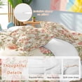 thumbnail image 2 of Pastoral Retro Rose Bedding Duvet Cover Set King Size 4 Pieces Vintage Red Flowers Gradient Texture Bedding Set with Zipper Closure, 1 Comforter Cover 92x106 Inches 1 Flat Sheet & 2 Pillow Cases, 2 of 7