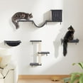 thumbnail image 2 of Wall Cat Shelves for Large Adult Cats, Stable 5 in 1 Cat Wall Furniture Set with Big Hammock, Wall Mount Climbing Stairs Perch Bed for Big Cats, Sisal Scratching Post, 2 of 8