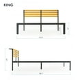 thumbnail image 3 of Mellow Kasi Metal Platform Bed with Panel Headboard Shelf, King, 3 of 9