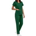 thumbnail image 4 of FNFYFH Scrubs for Women Set Medical Uniform V-Neck Top and Straight Leg Pants Soft Stretch Workwear with Pockets, 4 of 9