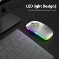 thumbnail image 4 of LED Wireless Mouse, Rechargeable Slim Silent Mouse 2.4G Portable Mobile Optical Office Mouse with USB Receiver, 3 Adjustable DPI for Notebook, PC, Laptop, Computer, MacBook (Silver), 4 of 6