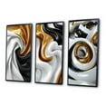 thumbnail image 3 of Designart "Minimalist Spiral in Liquid Gold, Black, and White" Abstract Shapes Framed Wall Art Set Of 3 - Gold Transitional Frame Gallery Wall Set For Home Decor, 3 of 6