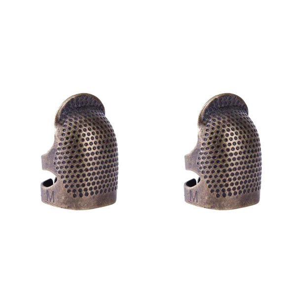 Cateissary Vintage dedal anillo costura acolchado cobre cubierta dedo Protector prensa herramienta Accesorios METRO 2piezas