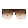thumbnail image 4 of Rimless Oversized Monoblock Shield Rectangle Mobster Plastic Sunglasses Peach - Brown, 4 of 7
