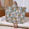 thumbnail image 5 of Baseball Items Pattern Hooded Bath Towel，50"x30" for Ages 3 To 12 Kids, Quick Dry Lightweight Soft Microfiber Hood Beach Towel Cover Up for Kids, 5 of 7