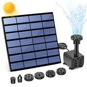 Solar Bird Bath Fountain Pump, Upgrade Solar Powered Water Fountain Pump with 6 Nozzle for Bird Bath, Garden, Pond, Pool and Outdoor