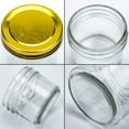 thumbnail image 3 of Encheng 4 oz Clear Glass Jars With Lids(Golden),Small Spice Jars For Herb,Jelly,Jams,Wide Mouth Mason Jars Canning Jars For Kitchen Storage 20 Pack, 3 of 5