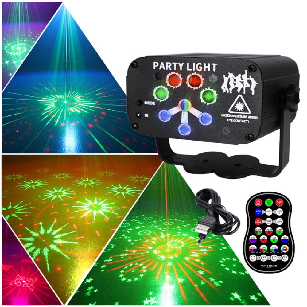 128 Patterns LED Laser Projector Light RGB Disco DJ Party Bar Club Stage Light