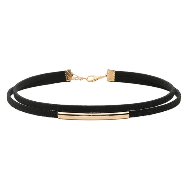 Collier Ras du Cou Classique Collier Colliers Légers Rétro Double Couche Ras du Cou Portable Mode Chaîne Couples Pendentifs Courts pour Or
