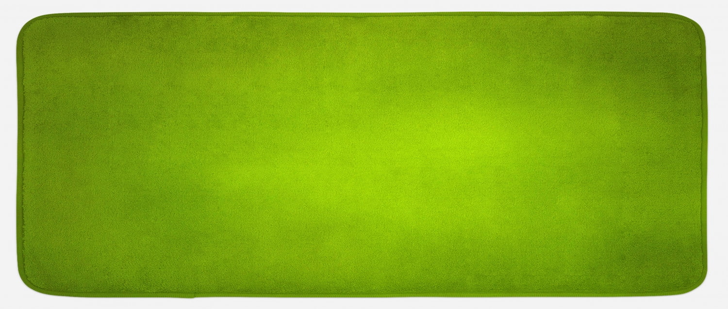 Sage Kitchen Mat, Abstract Green Background with Blurred Color Ecology