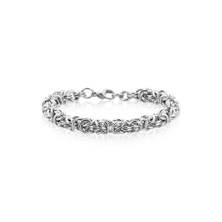 - Intricate Byzantine Chain Stainless Steel Bracelet (8mm) - 8.5