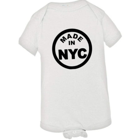 

PleaseMeTees™ Baby From Born Made In New York City NY Logo Label Jumpsuit