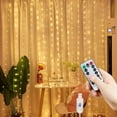 thumbnail image 4 of Cadena de luces LED para cortina con control remoto, enchufe USB, luces para fiestas, bodas, dormitorios, decoración navideña estética, 4 of 5