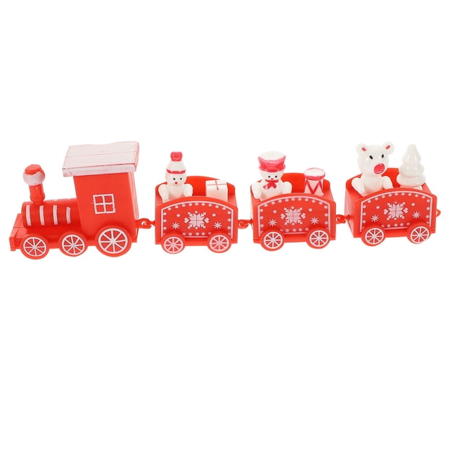 OUNONA Décor Robuste de Train de Noël Rouge pour Fête des Fêtes Intérieure et Présentation sur Table