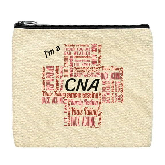 ThisWear CNA Nurse Gifts for Women I'm a CNA Essential Attributes Makeup Bag
