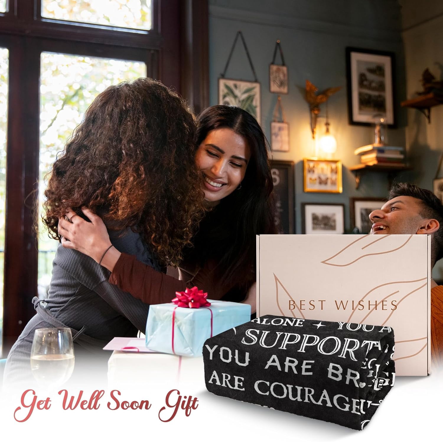 Blanket Gifts for Women or Men - Get Well Blanket, Inspirational Gifts for Her Him, Feel Better After Surgery Gifts, Thinking of You Gifts for Mom Friend Sister Coworker