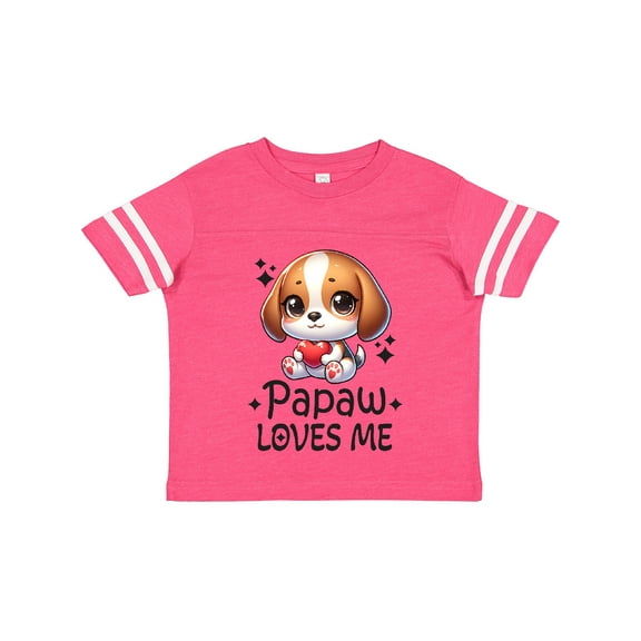 Inktastic Papaw Loves Me Grandchild Puppy Boys or Girls Toddler T-Shirt