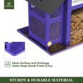 thumbnail image 7 of Kingsyard Metal Wild Bird Feeder House for Outdoor Hanging with Triple Feeders, Weatherproof, Purple, 7 of 7