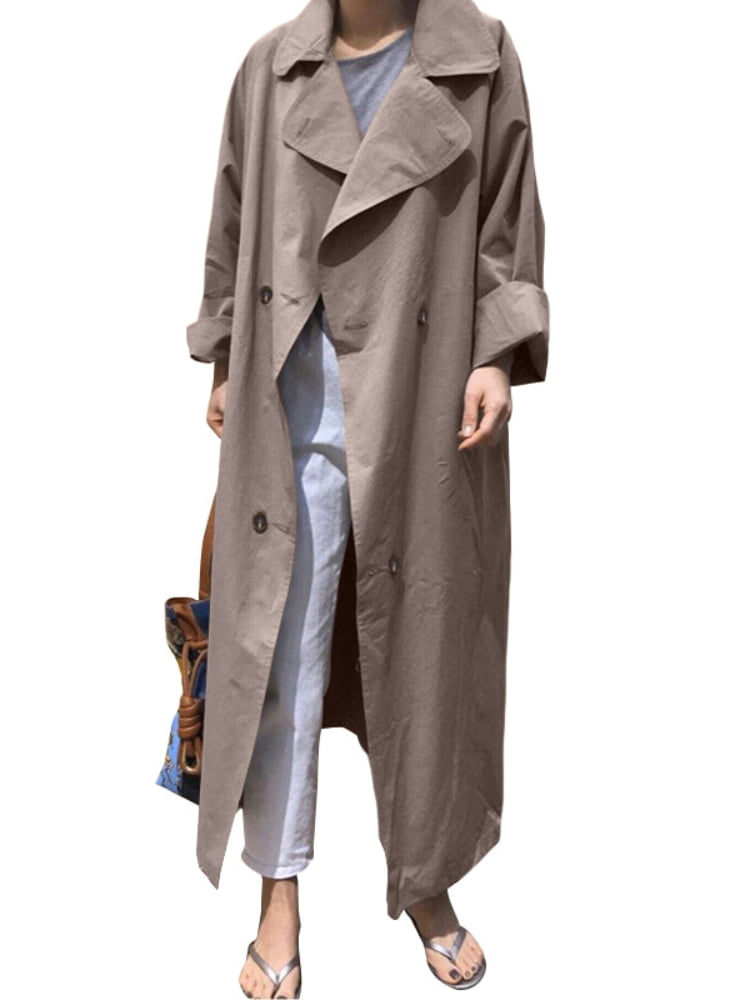 ZANZEA Womens Long Trench Coats Jacket Cardigan Ladies Overcoat Blazer Outerwear