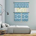 thumbnail image 5 of Aqua Geometric Kitchen Curtains Sets for Windows 24 Inch Length, Modern Abstract Polka Dots Rod Pocket Window Treatments Tier Curtains and Valances Set for Bedroom/Bathroom, 5 of 8
