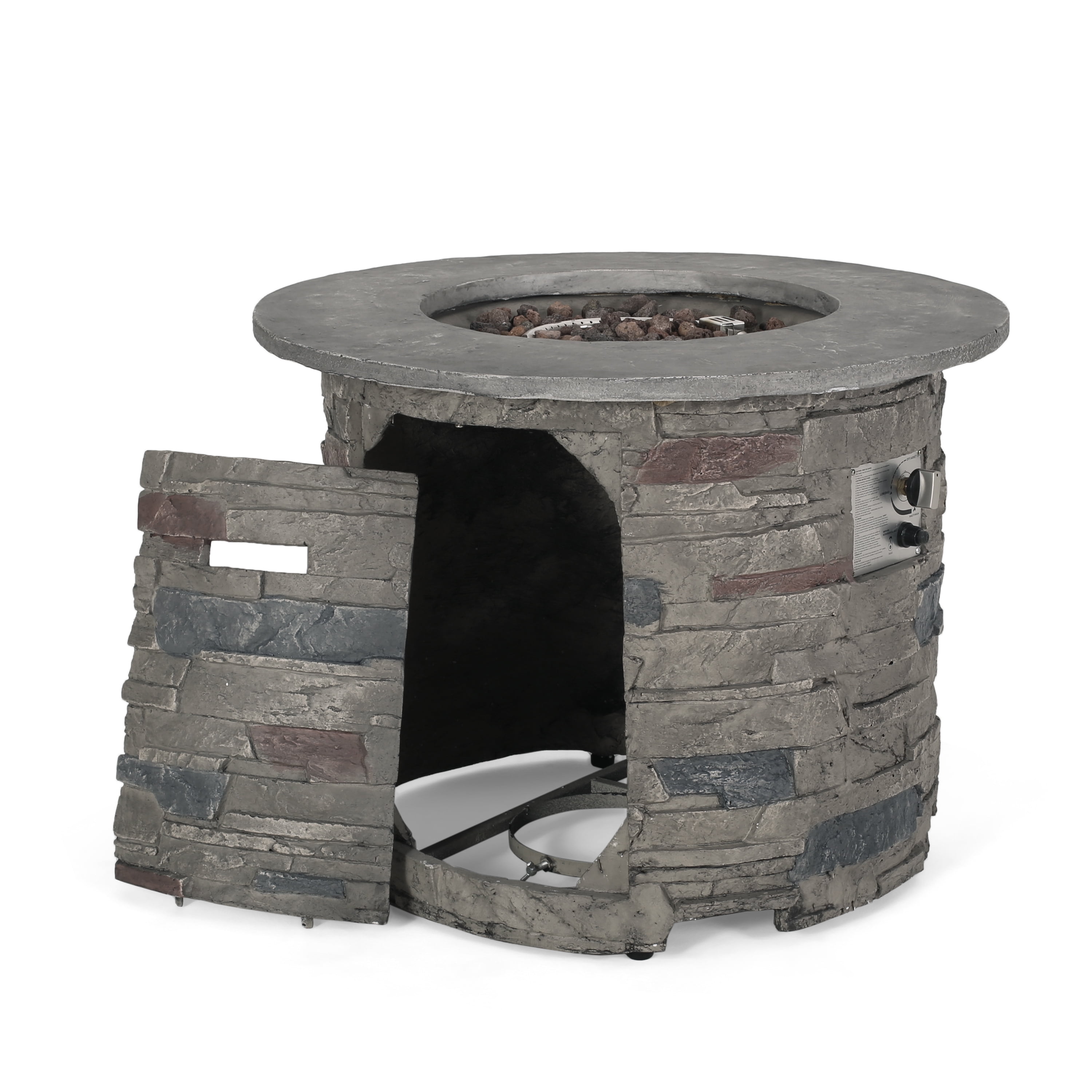 Blomgren 32" Stone Circular MGO Fire Pit With Grey Top - 40,000 BTU