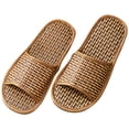 thumbnail image 6 of TINKSKY 1 Pair Nordic Slippers Easy to Wear and Take Off Rattan Straw House Shoes for Women Coffee, 6 of 8