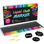 Chalk Markers, Shuttle Art 30 Vibrant Colors Liquid Chalk Markers Pens for Chalkboards, Windows, Glass, Cars, Water-based, Erasable, Reversible 3mm Fine Tip