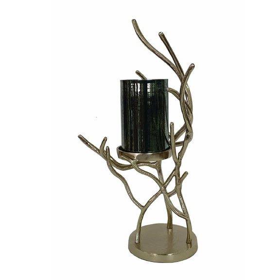 A&B Home Aluminum Branch Candle Holder - 10"W x 7"L x 17.5"H - Gold/Black