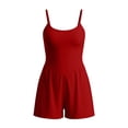 thumbnail image 7 of Sevevn Women’s Sleeveless Romper Casual Summer Jumpsuit Spaghetti Strap One Piece Shorts Outfit Loose Fit Lounge Playsuit Vacation Beachwear Cute Daily Wear Outfit, 7 of 7