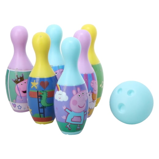 Peppa Pig Bowling Set Include 6 Pins and 1 Ball Indoor/Outdoor Fun