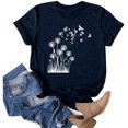 thumbnail image 4 of T Shirts For Women Womens Tops Dandelion Printed Shirt Short Sleeve Round Neck T Shirt Fashion Top Lightweight Soft Casual Summer Outfit Clothes, 4 of 4