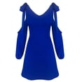 thumbnail image 3 of Gvmfive Women Dresses Casual Cold Shoulder Tie Up Long Sleeve Swing Dress, 3 of 8
