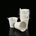 thumbnail image 6 of 12 Pcs Small Iron Bucket Galvanized Flower Mini Tin Buckets Planter Pots Cache Sheet Simple Child White, 6 of 6