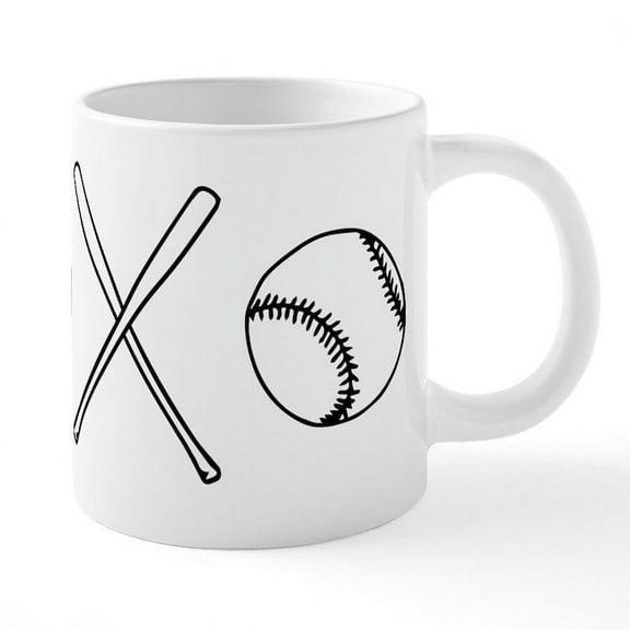CafePress - Baseballs And Bats - 20 Oz White Ceramic Mega Mug