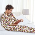 thumbnail image 6 of Uemuo Colorful Fishes Pattern 2-Piece Loungewear Set - Men’s Soft Sleepwear, Cozy Winter PJs, Comfy Sleep Set-, 6 of 7