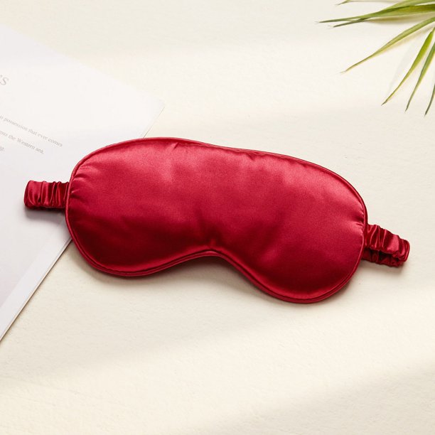 Máscara de ojos para dormir de seda de doble cara, para la pausa del almuerzo, con correa elástica, protección para los ojos para viajes, transpirable