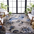 thumbnail image 4 of SAFAVIEH Cabana Lowell Floral Indoor/Outdoor Area Rug, Grey/Blue, 8' x 10', 4 of 18