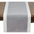 thumbnail image 4 of Fennco Styles Grey and White Two Tone Banded Border Table Runner 16 x 90 Inch - Classic Table Cover for Everyday Use, Banquets, Family Gathering and Special Events, 4 of 5